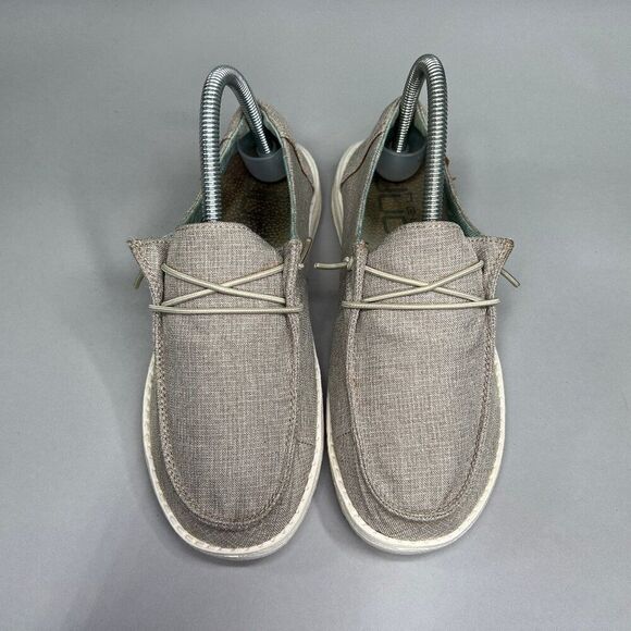 Hey Dude Women's Size 6 Wendy Chambray Beige Canvas Slip On Shoes - Picture 3 of 11